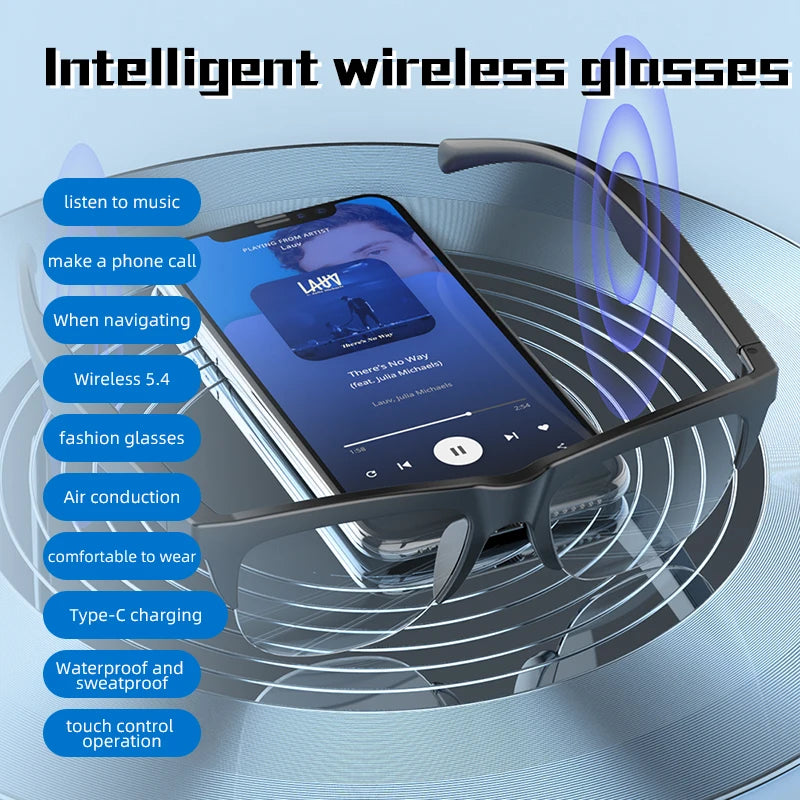 Smart Glasses Photochromic Bluetooth Wireless Hands-Free Communication Audio Touch Control Multifunctional Outdoors Glasses New Peaceful Pleasures Health and Wellness
