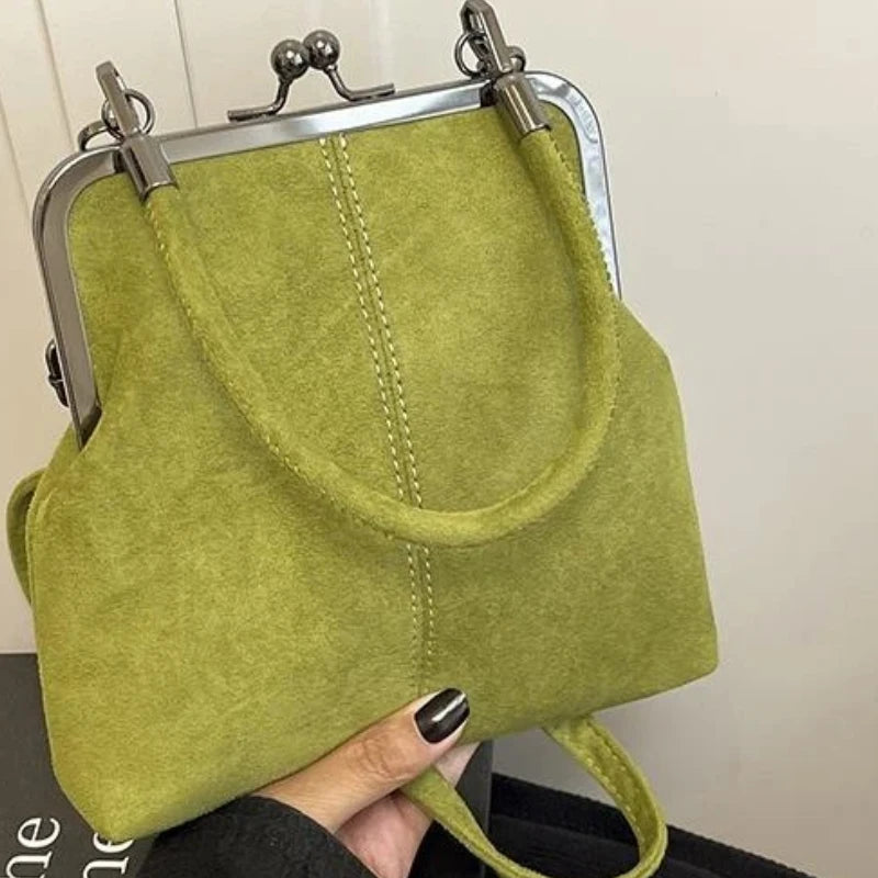 Retro Frosted Faux Suede Crossbody Bag | Large Capacity Clutch