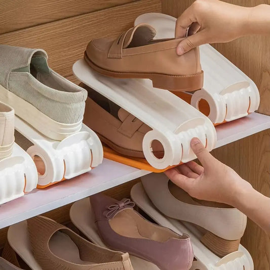 Adjustable Double Layer Shoe Rack Organizer | Space Saving Shoe Rack Organizer Peaceful Pleasures Health and Wellness