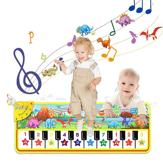 110x36cm Musical Piano Mat Toddle Carpet Toddlers Keyboard 8 Dinosaur Peaceful Pleasures Health and Wellness