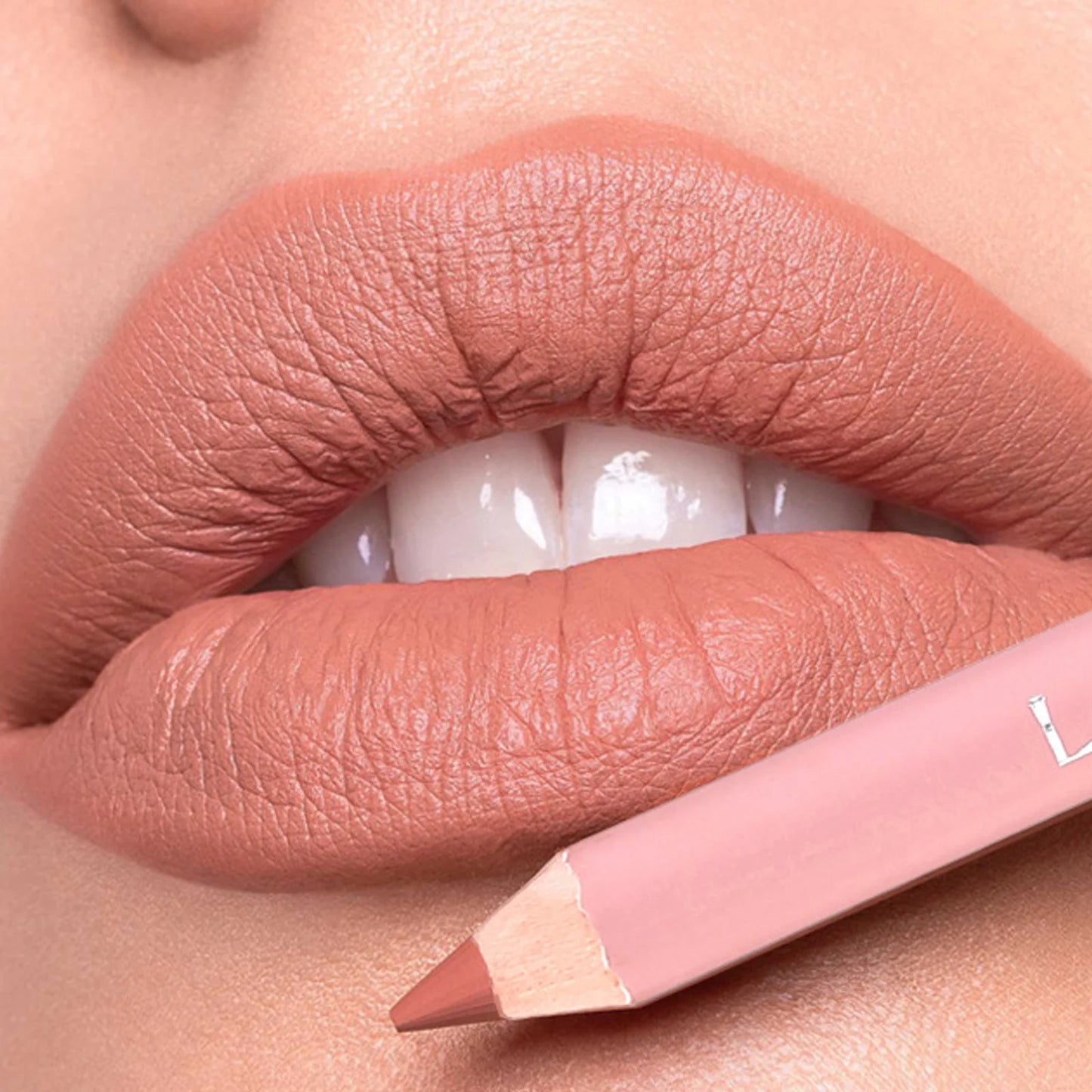 12-Color Matte Waterproof Lip Liner Pencil Set – Nude & Pink