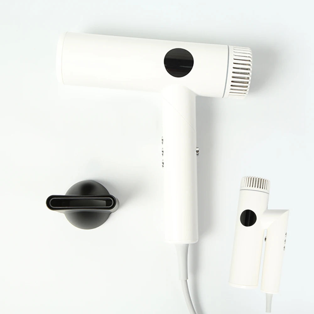 2400W Professional Folding Portable Brushless Hair Dryer 130000rpm High-Speed Negative Ionic Blow Dryer Hotels Travel Hair Dryer Peaceful Pleasures Health and Wellness White KR