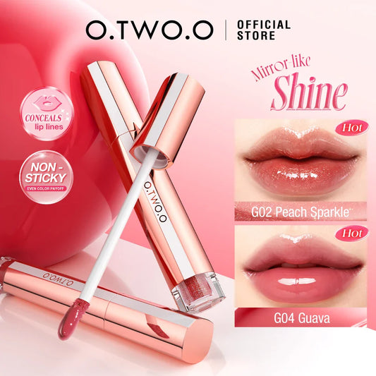 O.TWO.O Mirror Lip Gloss – High-Shine, Long-Lasting Color Liquid Lip Gloss Oasis Select