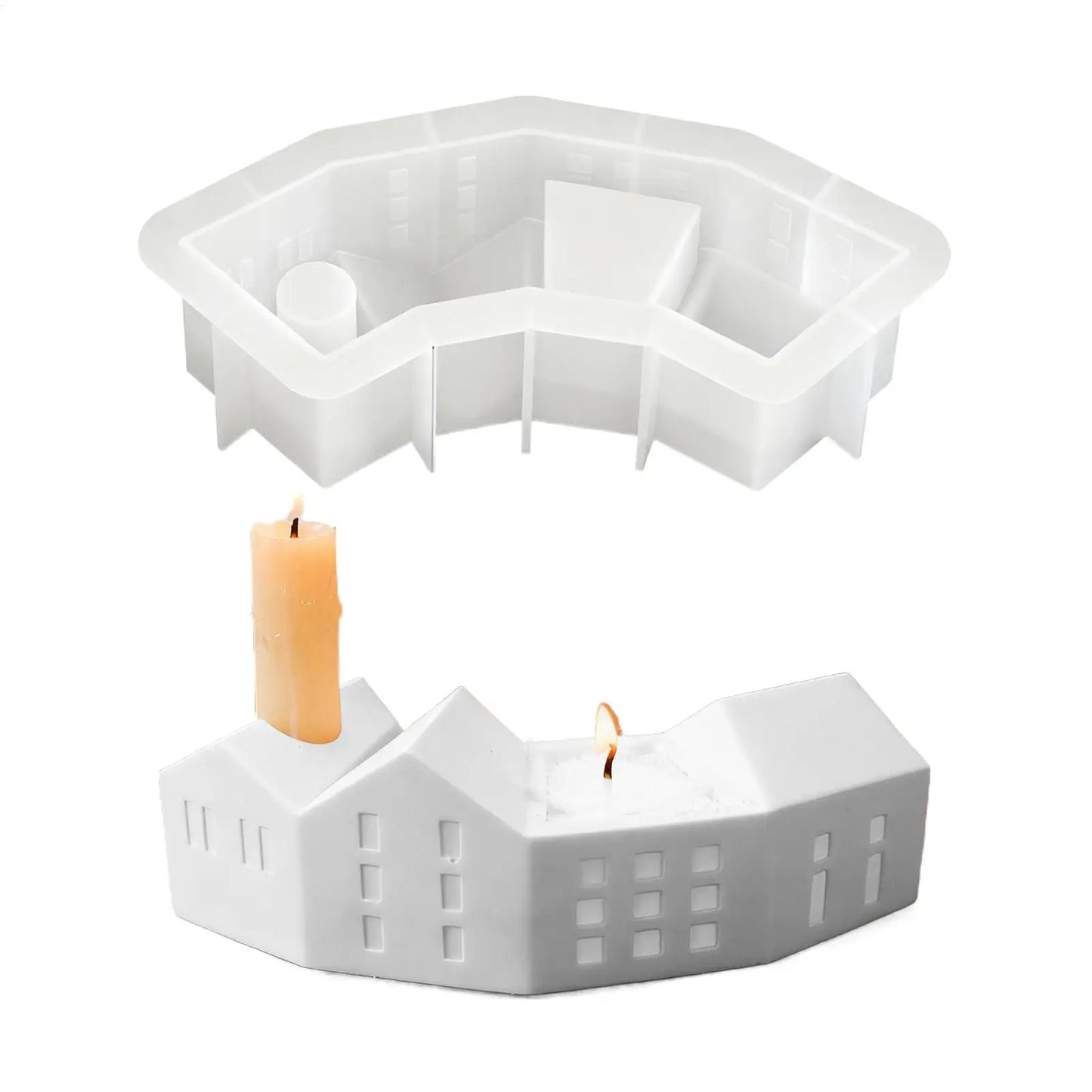 Home Resin Casting Mold Easy Release Smooth Craft Silicone Resin Mold for Family Enthusiast Home Indoor Candle Soap Holiday Peaceful Pleasures Health and Wellness