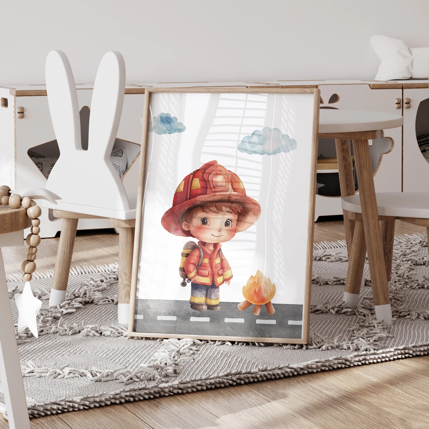 Personalized Fire Truck 3-Piece Canvas Wall Art | Kids Decor