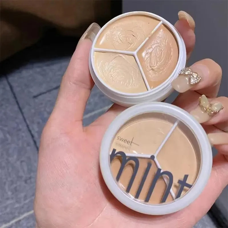 3-Color Concealer Palette Professionally Covers Eyes Dark Circles Spots Pimples Black Lacrimal Groove Repair Foundation Make Up Peaceful Pleasures Health and Wellness 2PCS Concealer