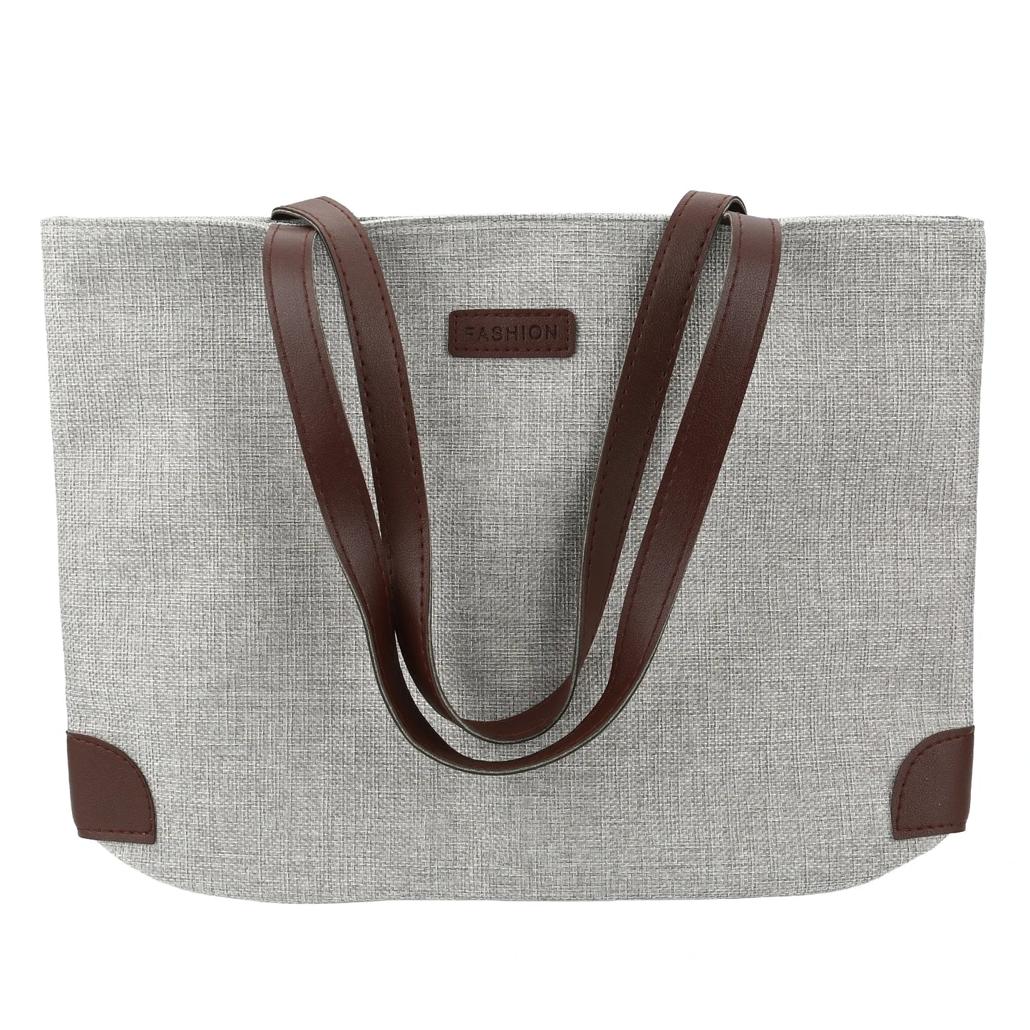 Cotton Linen Tote Bag Large Capacity Single Shoulder Bag Korean Style Casual Commuter Bag for Women Peaceful Pleasures Health and Wellness GRAY