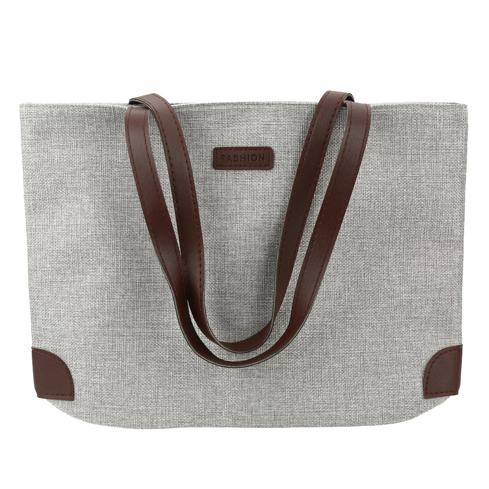 Cotton Linen Tote Bag Large Capacity Single Shoulder Bag Korean Style Casual Commuter Bag for Women Peaceful Pleasures Health and Wellness GRAY