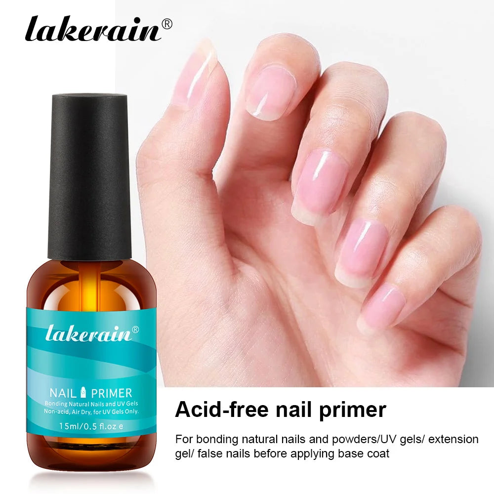 Nail Primer Fast Dry Prep Dehydrator Clean & Extend Nails 2 IN 1 Acid-free Formula Odorless Non-toxic Nail Art Essentials Set Peaceful Pleasures Health and Wellness