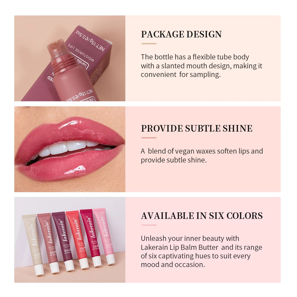 Lakerain New Butter Lip Balm Long-term Moisturizing Repair Remove Dead Skin Moisturizing 6 Colors Lip Balm Peaceful Pleasures Health and Wellness