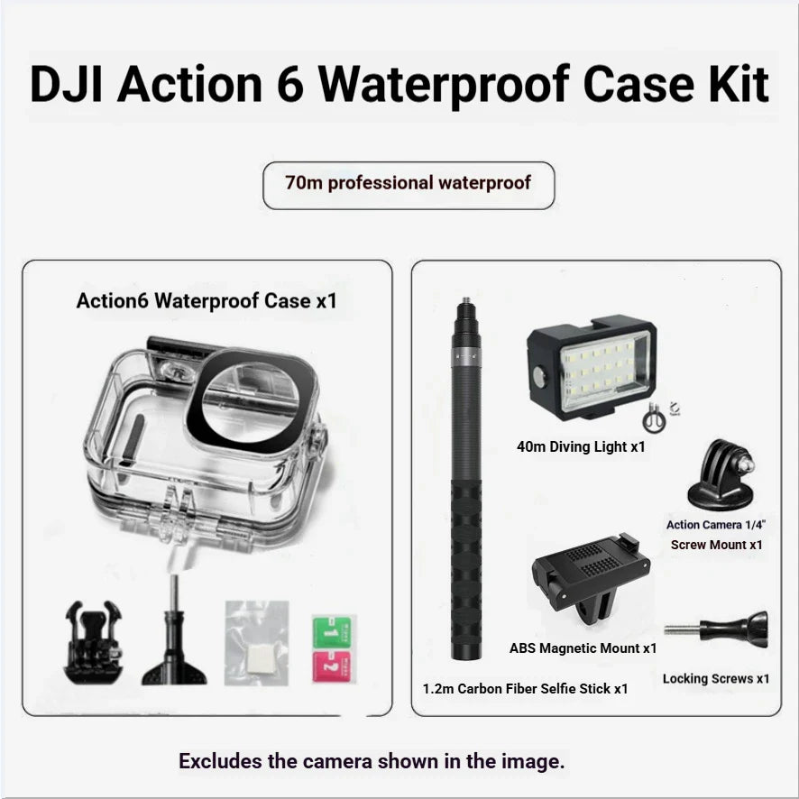70M Waterproof Housing Case for DJI OSMO Action 6 – Dive Shell