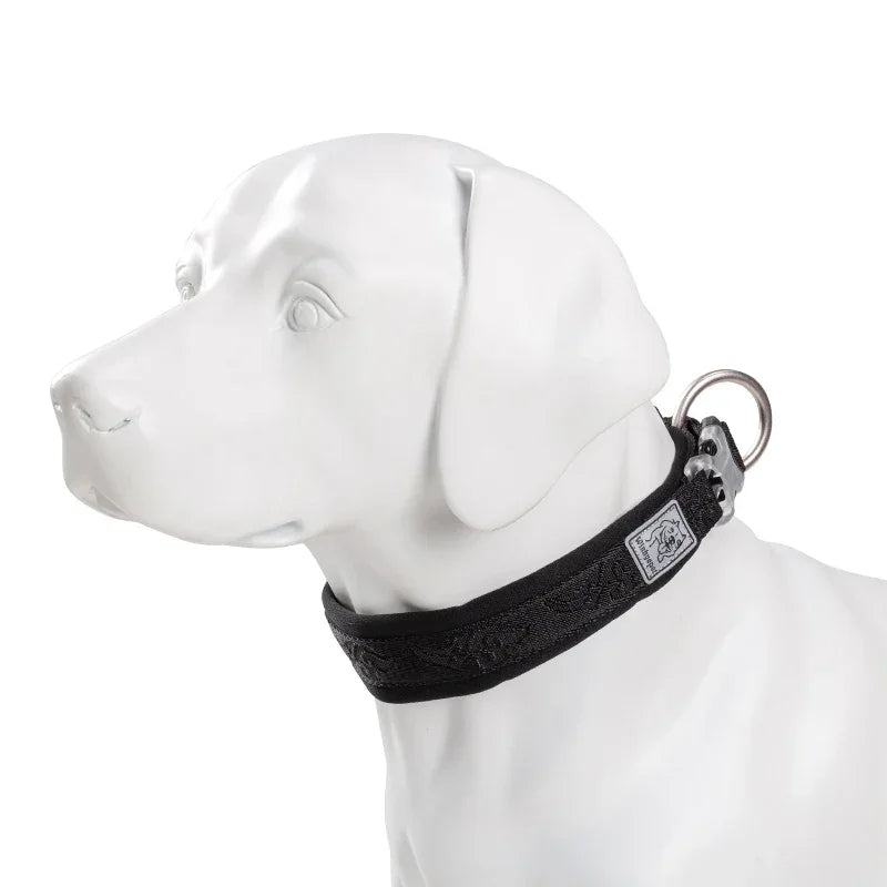 TRUELOVE Adjustable Padded Pet Dog CollarComfort and Ventilation Pull-resistant Explosion proof Personalized Printing YC1853 Peaceful Pleasures Health and Wellness Black L China Mainland