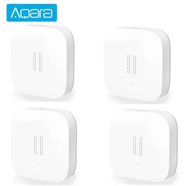 Aqara Smart Vibration Sensor Zigbee Motion Shock Sensor Detection Alarm Monitor Built In Gyro For Xiaomi Mijia Homekit Smarthome Peaceful Pleasures Health and Wellness 4Pcs Vibraton Sensor