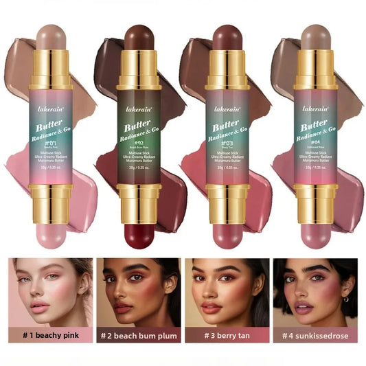 Lakerain 2-in-1 Contour Stick – Cream Blush & Highlighter Contour Makeup Stick Oasis Select