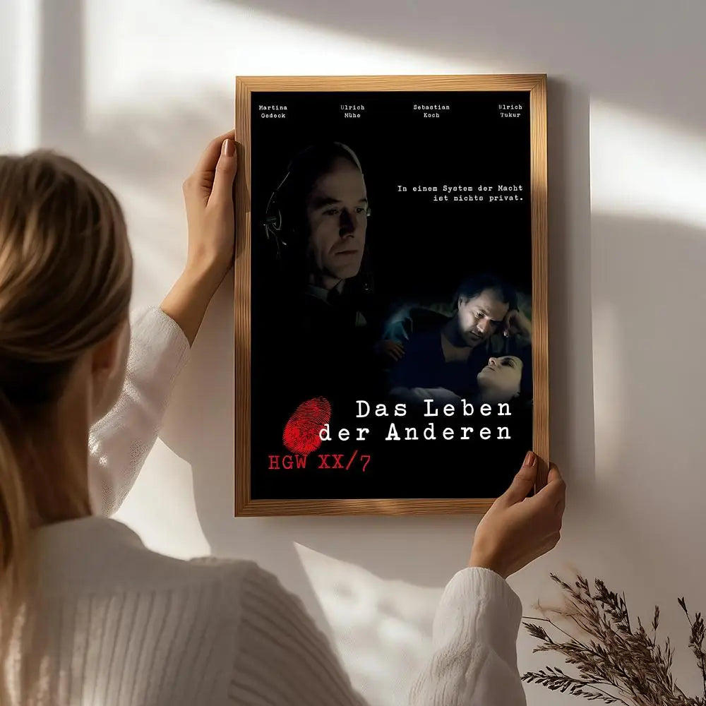The Lives of Others Movie Poster | HD Self-Adhesive Wall Art Movie Poster Wall Art Peaceful Pleasures Health and Wellness White8 50X70cmNoframe