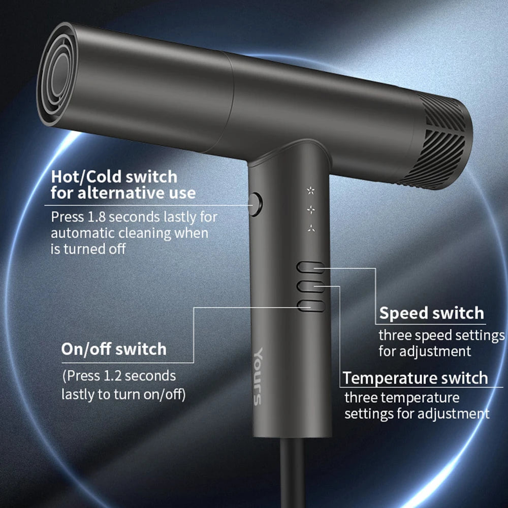 Salon Hair Dryer Professional Blow Drier Hot and Cold Adjustment Hair Dryer Machine Powerful Negative Ion Home Appliance Peaceful Pleasures Health and Wellness