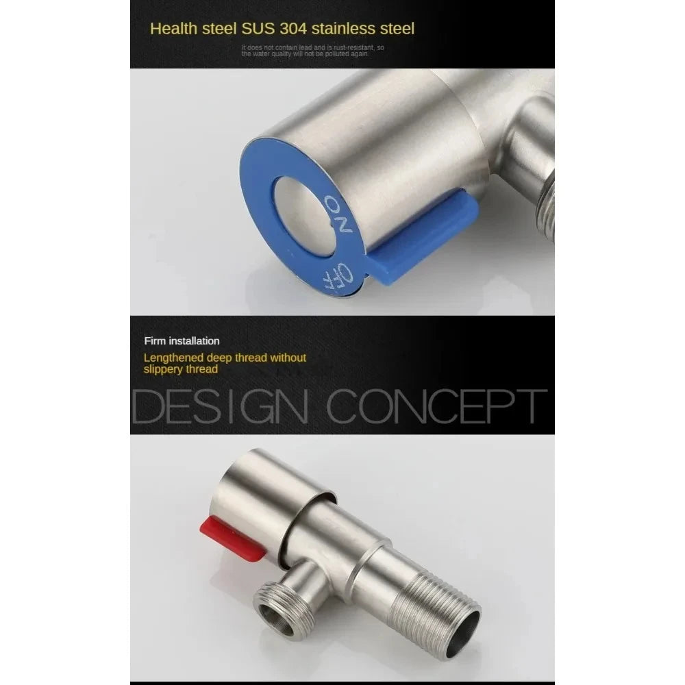 G1/2" Brass Black Angle Stop Shut-Off Valve | Bathroom Bidet