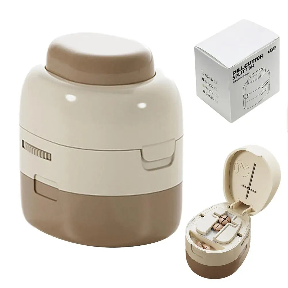 2-in-1 Pill Cutter & Portable Storage Box | Tablet Organizer