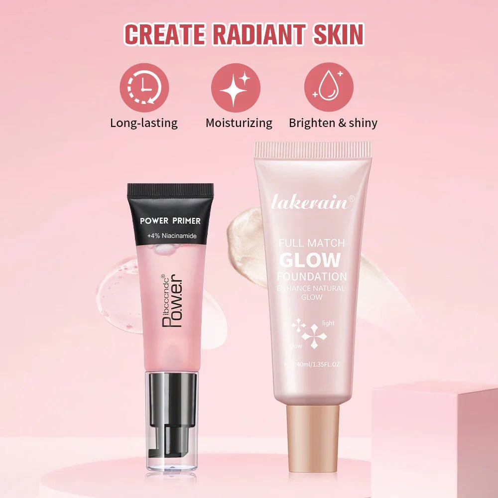 Powder Grip Primer & Glow Foundation Makeup Kit | Hydrating