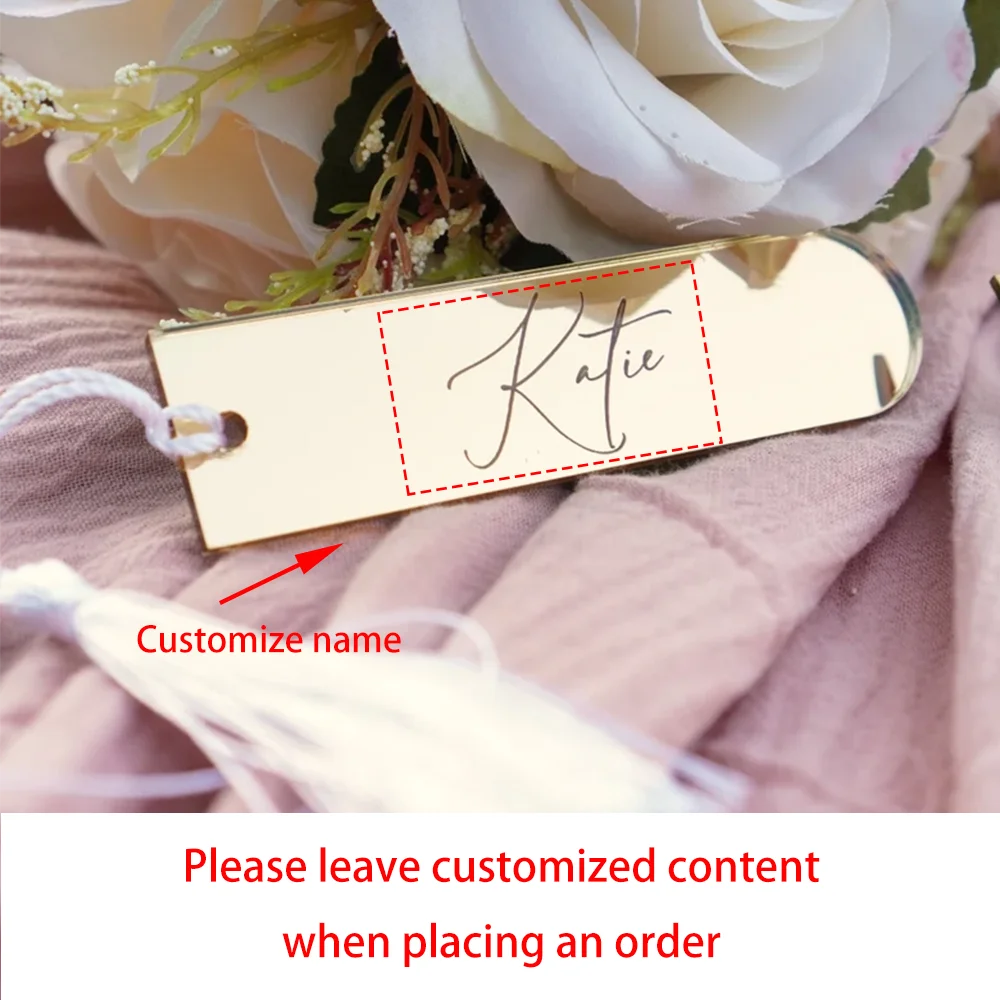 Custom Acrylic Wedding Place Cards 5-Pack | Name Bookmarks & Keyrings