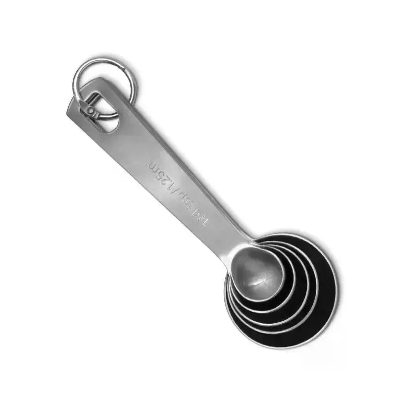 Stainless Steel Measuring Spoons Set 6 Pcs – Stackable Kitchen