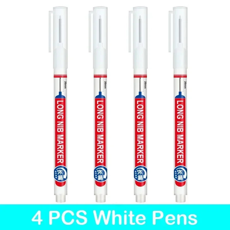4-Pack 20mm Long Nib Deep Hole Marker Pens – Wood & Metal