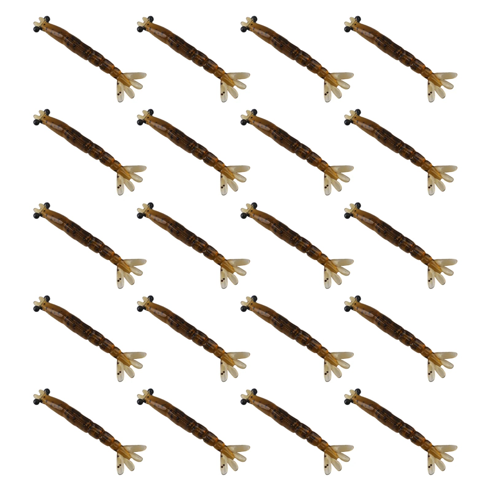 20Pcs Mini Shrimp Lure Multi-Segmented Soft Worm Shrimp Fishing Lure Realistic Shrimps Bass Bait For Saltwater & Freshwater Peaceful Pleasures Health and Wellness