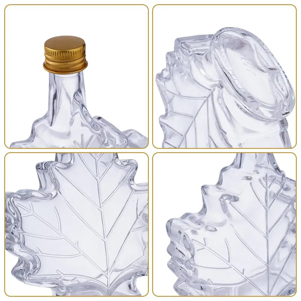 Mini Glass Whisky Leaf Shape Bottles for Liquor Peaceful Pleasures Health and Wellness