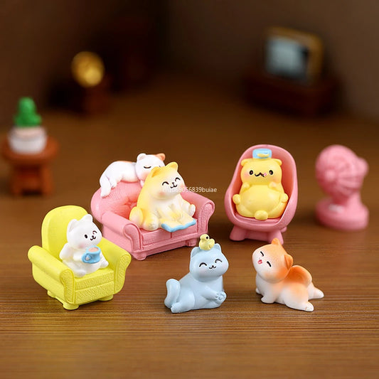 Cute Resin Cat Figurine Statue | Mini Home & Desk Decor Decorative Figurine Peaceful Pleasures Health and Wellness