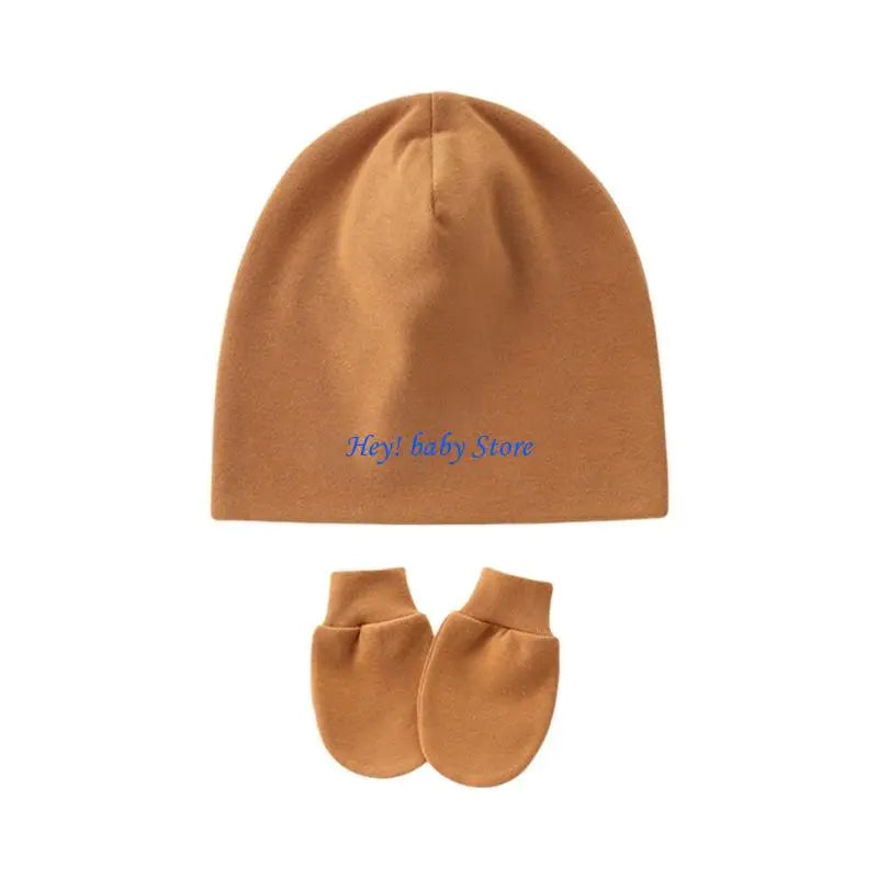 Newborn Baby Hat & Mittens Set | Soft Cotton, 0–3 Months