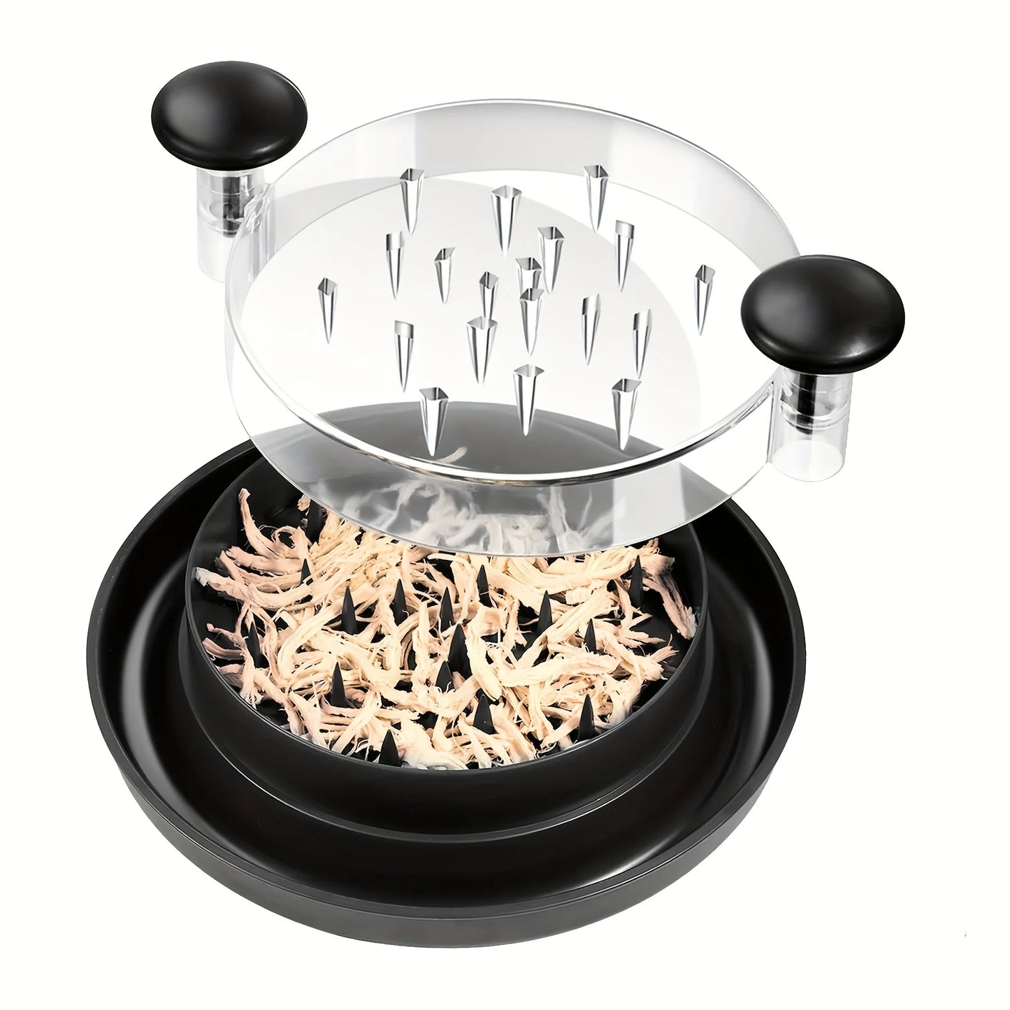 Large Chicken Shredder with Cover | Anti-Slip Rotating Tool