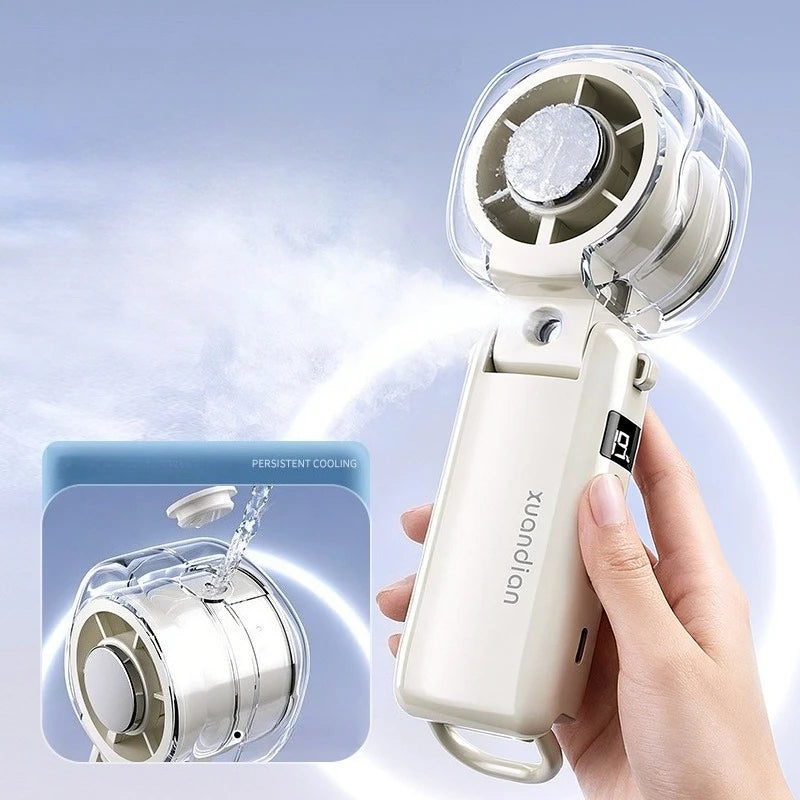 Mini Portable Mist Fan – USB Handheld Spray Cooler for Outdoor