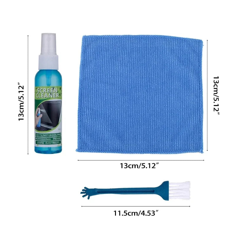 1 Set of Screen Cleaning Kit with Cloth and Liquid Cleaner Suitable for LCD TVs Tablets Laptops and Camera Lenses Peaceful Pleasures Health and Wellness