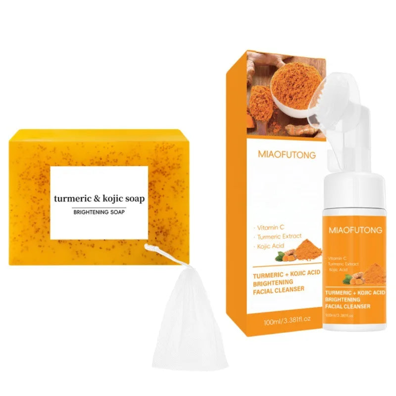 Turmeric & Kojic Acid Cleanser Soap Set – Brighten & Deep Clean