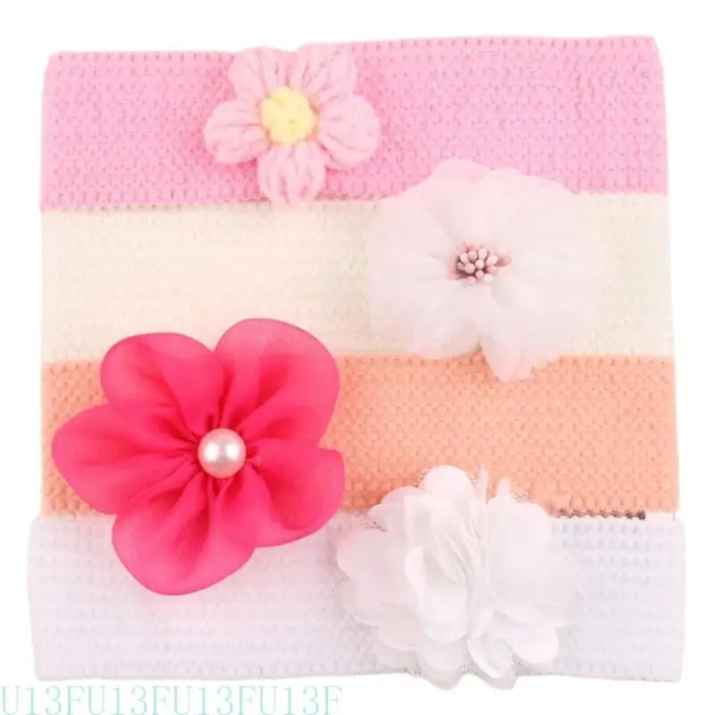 Kids Fabric Flower Headbands 4-Pack | Baby Girls Hair Accessories