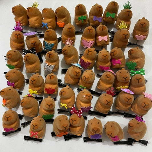 Kawaii 3D Capybara Bow Hair Clips – Duckbill Bangs Clips Kawaii Hair Clips Peaceful Pleasures Health and Wellness