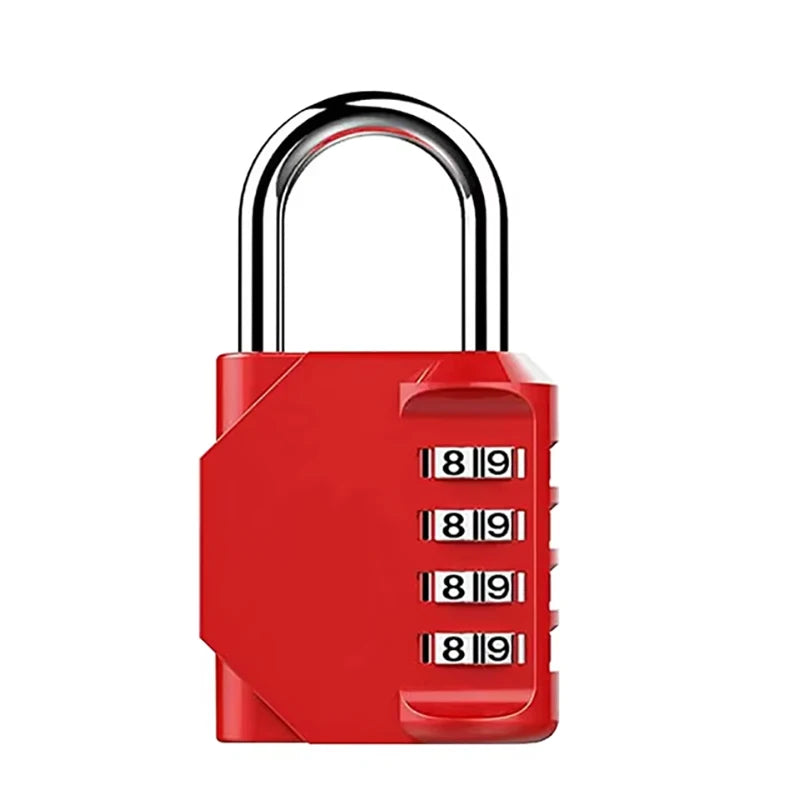 4-digit Padlock Combination Lock/Waterproof Suitcase Lock Locker Bag Bag Gym Home/zinc Alloy Weatherproof Outdoor Fence Lock Peaceful Pleasures Health and Wellness Red