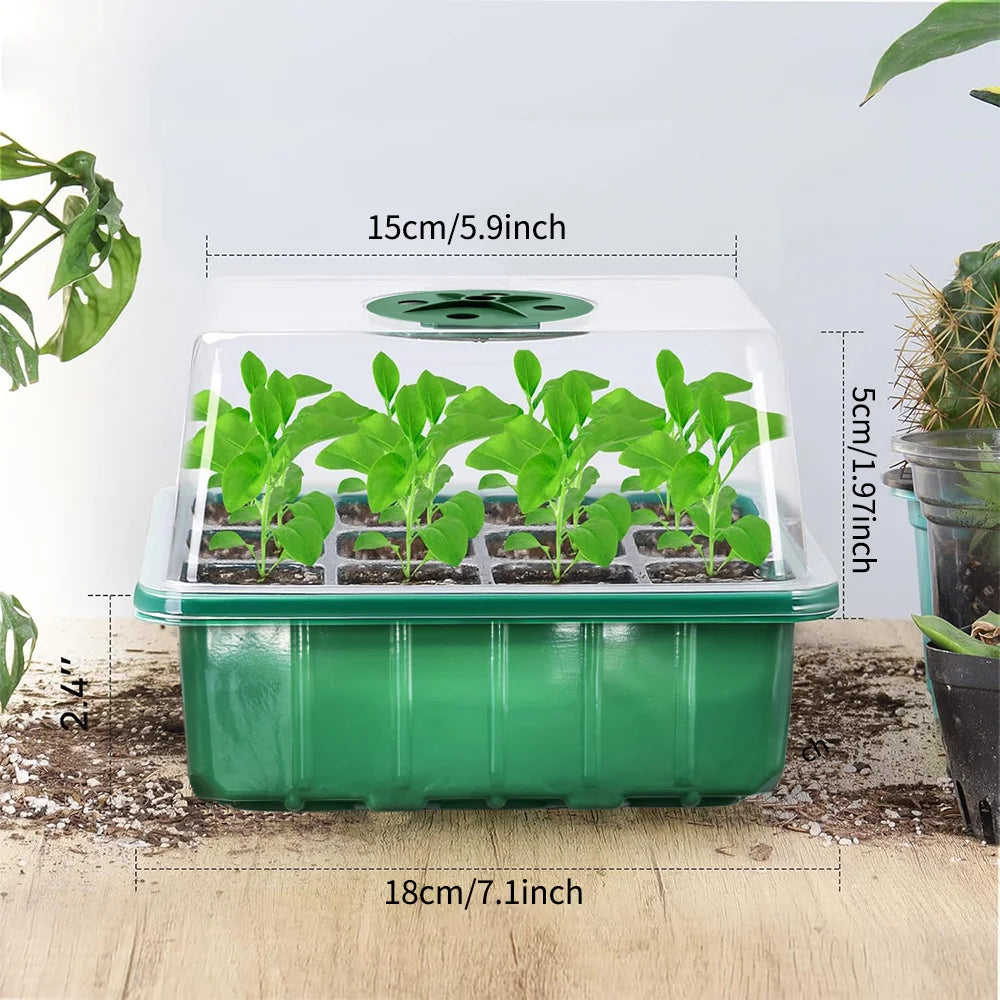 Seed Starter Tray Plant Starter Kit and Base Mini Greenhouse Germination Kit for Seeds Growing Starting Peaceful Pleasures Health and Wellness