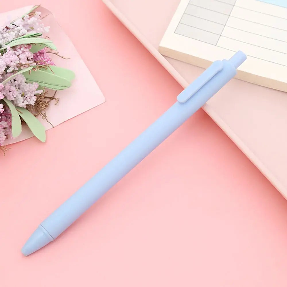 Smooth Office Gift 0.5mm Fine Funny Pens Press Pen Student Stationery Black Ink Pens Sign Pen Macaron Pens Manual Gel Pens Peaceful Pleasures Health and Wellness blue-1PC