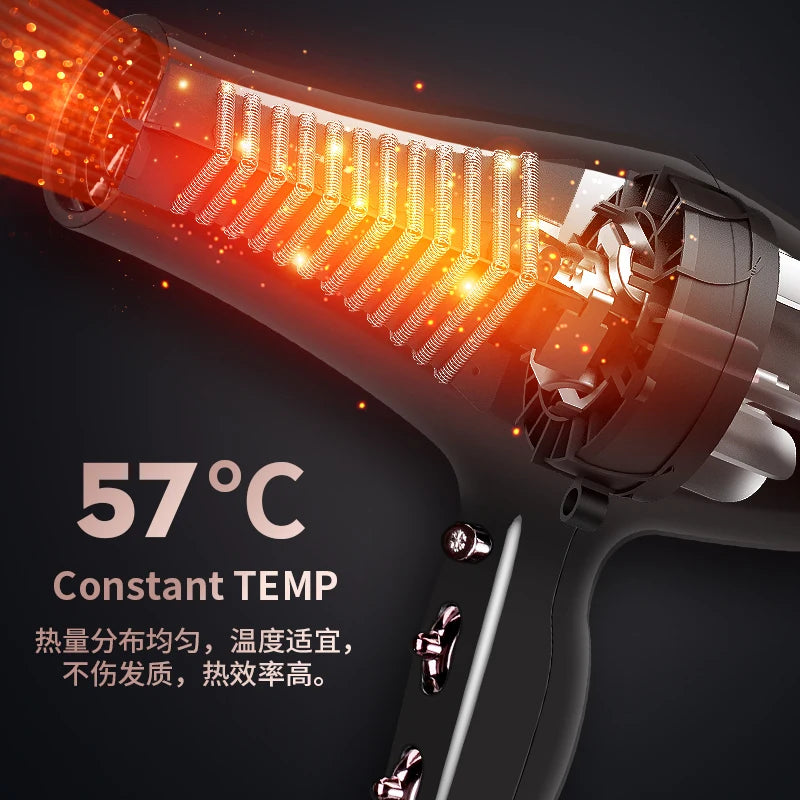 Professional Hair Salon Hair Dryer 3000W High-Power Strong Wind Speed Dry Blue Light Ion Mute Home Salon Hair Styling Tool Peaceful Pleasures Health and Wellness