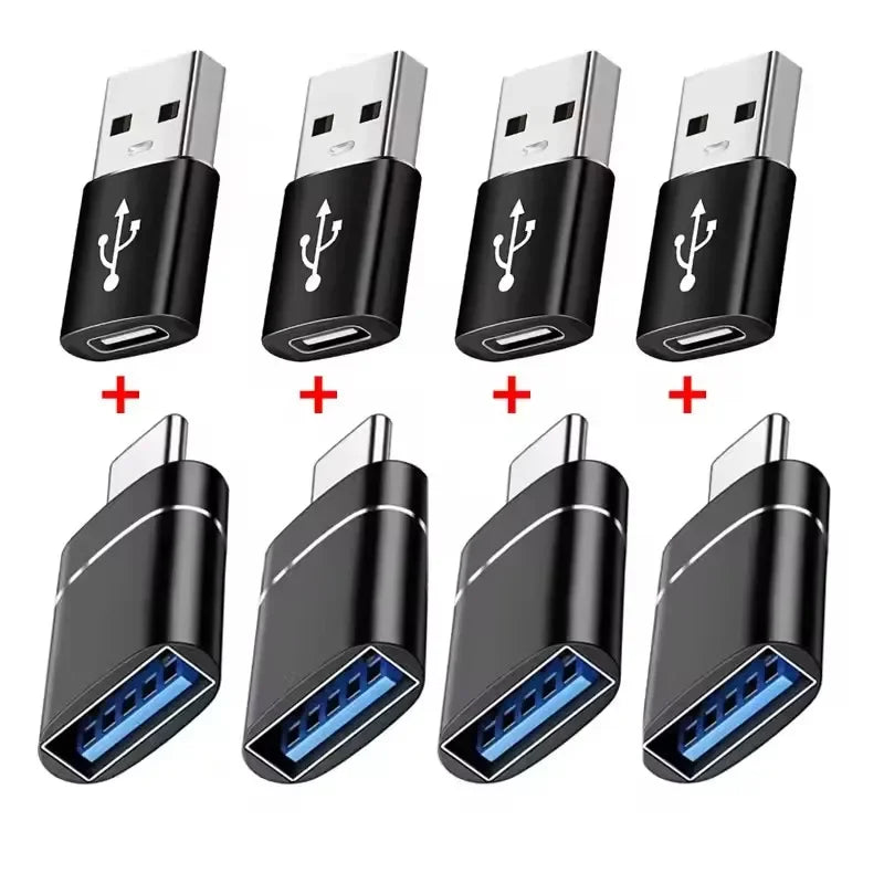 1-8PCS Type C To USB 3.0 OTG Adapter USB C Male To USB Female Converter For Laptop Macbook Samsung Xiaomi USB C OTG Connector Peaceful Pleasures Health and Wellness 8pcs Black Set
