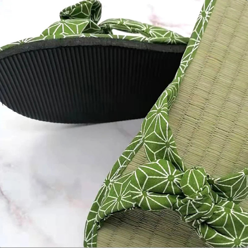 Women's Bohemian Flat Slide Sandals | Bow Rattan Beach Slippers