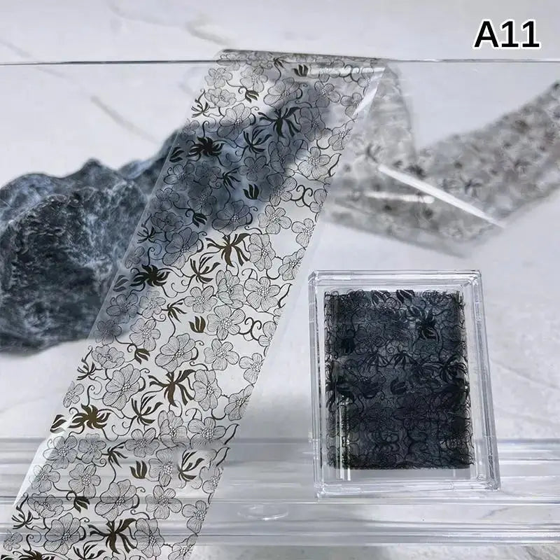 1Pcs Flower Nail Transfer Foils Stickers for Nail Art Peaceful Pleasures Health and Wellness A11