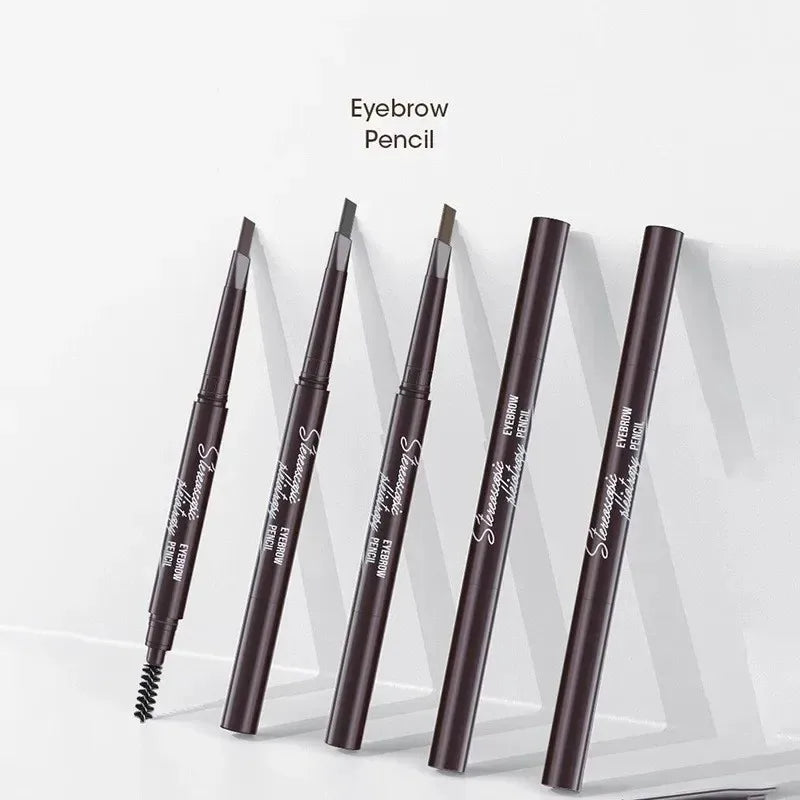 Natural Brown Waterproof Eyebrow Pencil Ultra-fine Triangle Precise Brows Cream With Brush Lasting No Blooming Rotatable Makeup Peaceful Pleasures Health and Wellness