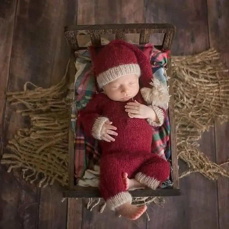 Newborn Crochet Photography Props – Baby Romper & Hat Set