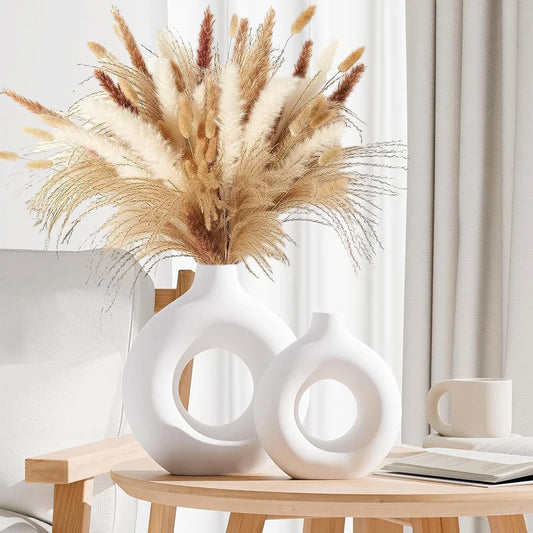 White Decorative Vase – Nordic Style Plastic Vase for Home & Wedding Decor Peaceful Pleasures Health and Wellness
