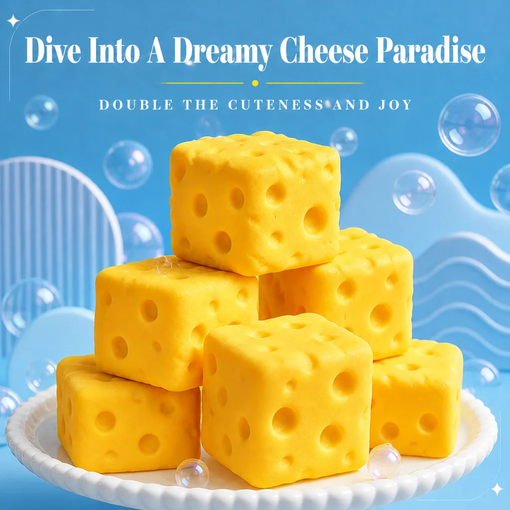 1pc Simulation Cheese Squishy Stress Relief Toy 7cm Stress Relief Toy Birthday Gift for Friends Couples Family Office Party Peaceful Pleasures Health and Wellness