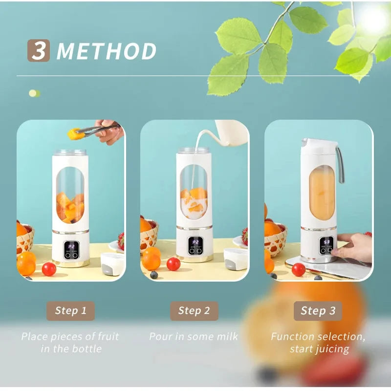 Fruit Vegetable Juicer Electric Plastic Multi-Function Portable Outdoor Large Capacity Household Juice Maker Peaceful Pleasures Health and Wellness
