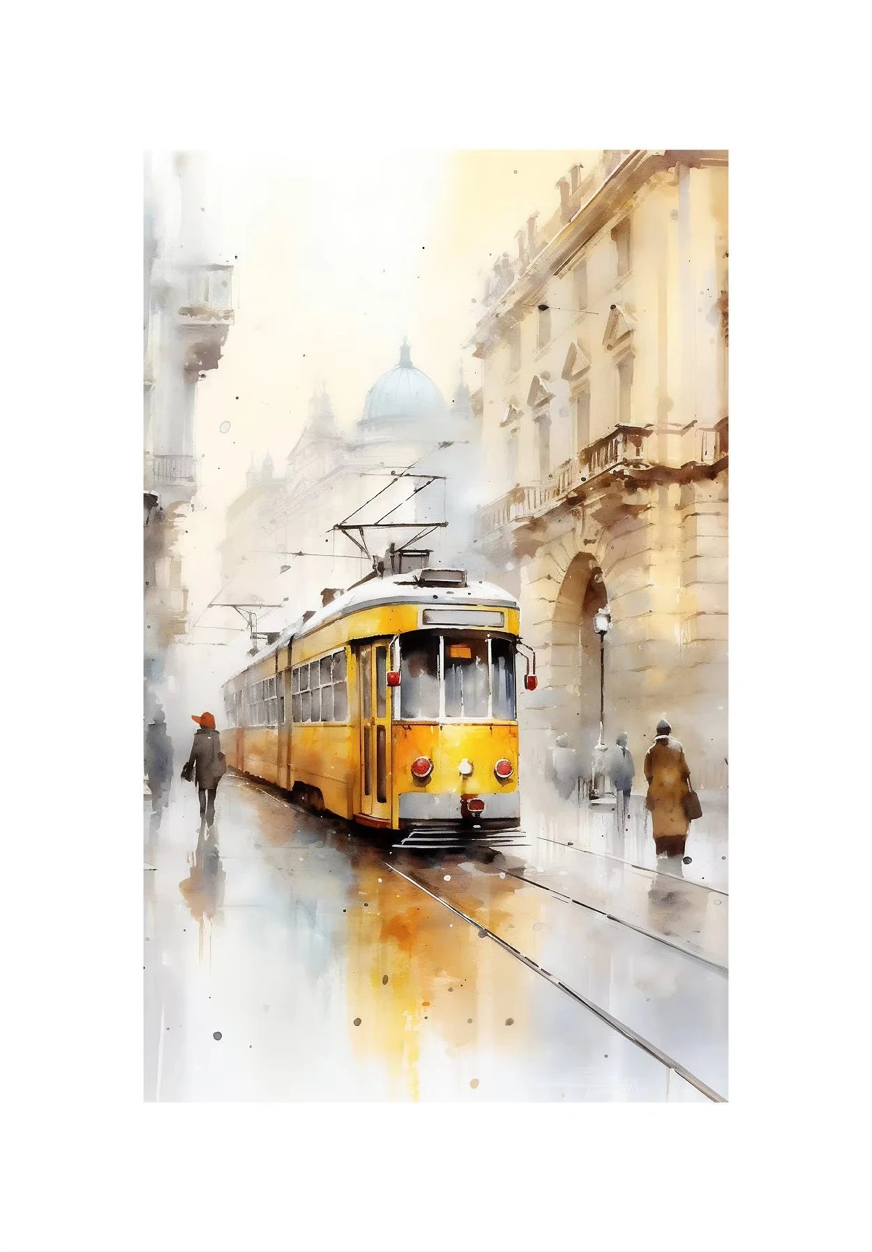 Watercolor World Scenery Canvas Print | Frameless Wall Art Canvas Wall Print Peaceful Pleasures Health and Wellness 4 40x50cm Unframed