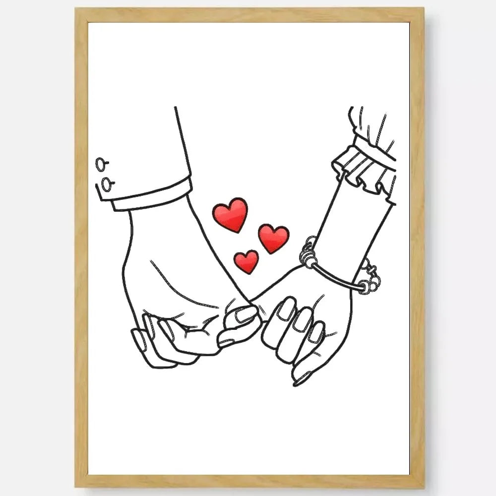 Black & White Couple Line Art Poster | Self-Adhesive Wall Decor Wall Art Poster Peaceful Pleasures Health and Wellness z12 30X40cmNoframe